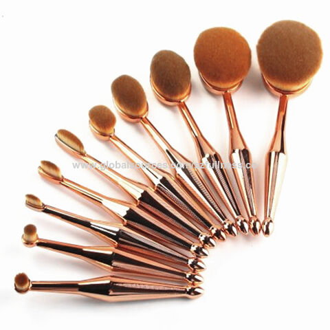 Oval Makeup Brush Set of 5 Pcs Professional Oval Toothbrush Foundation Contour