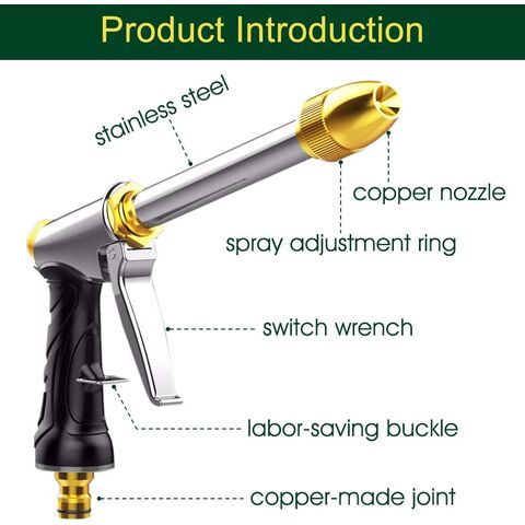 New Upgraded Expandable Garden Hose High Pressure Car Wash Metal Water Gun  Adjustable Spray Nozzles Watering Irrigation Tools