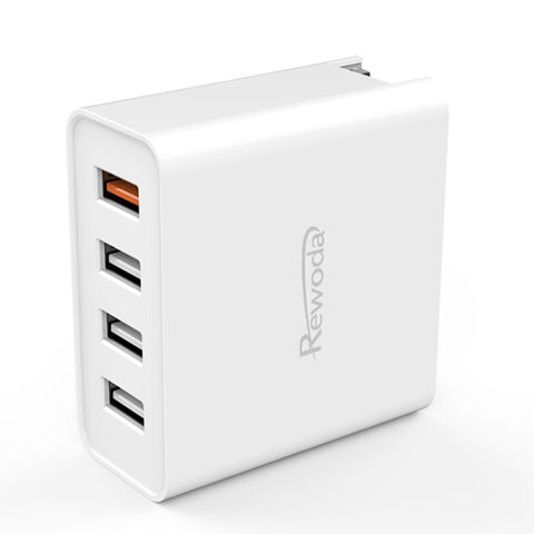 شاحن حائط USB بقوة 40 واط و4 منافذ، شاحن حائط USB متعدد المنافذ