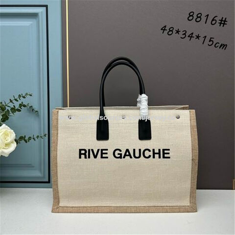 Luxury Designer Top Women Handbags Rive Gauche Tote LINEN LEATHER