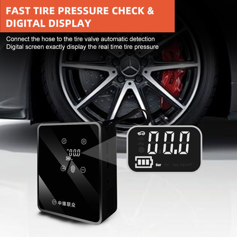 Acheter 16L/min gonfleur de voiture Portable détection de pression des pneus  affichage numérique démarrage et arrêt gonfleur de pneu de voiture  électrique pompe à pneu électrique