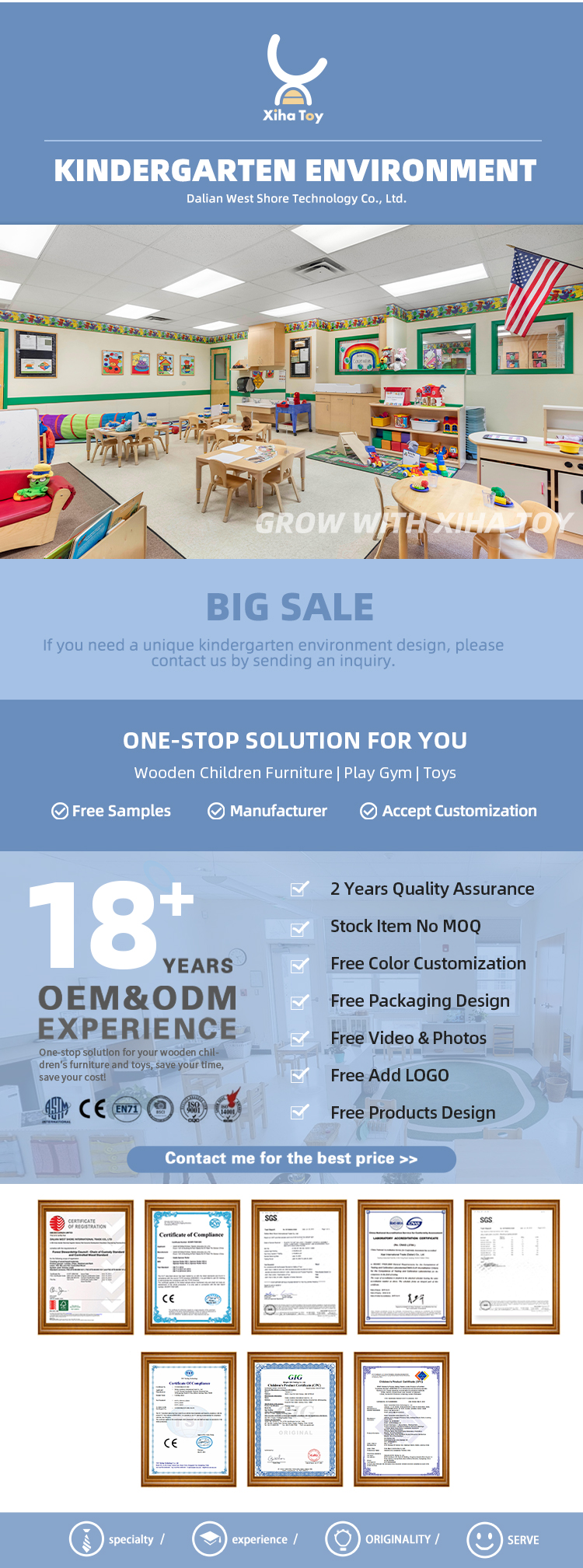 Buy Wholesale China Xiha Daycare Childcare Center Kids Nursery School