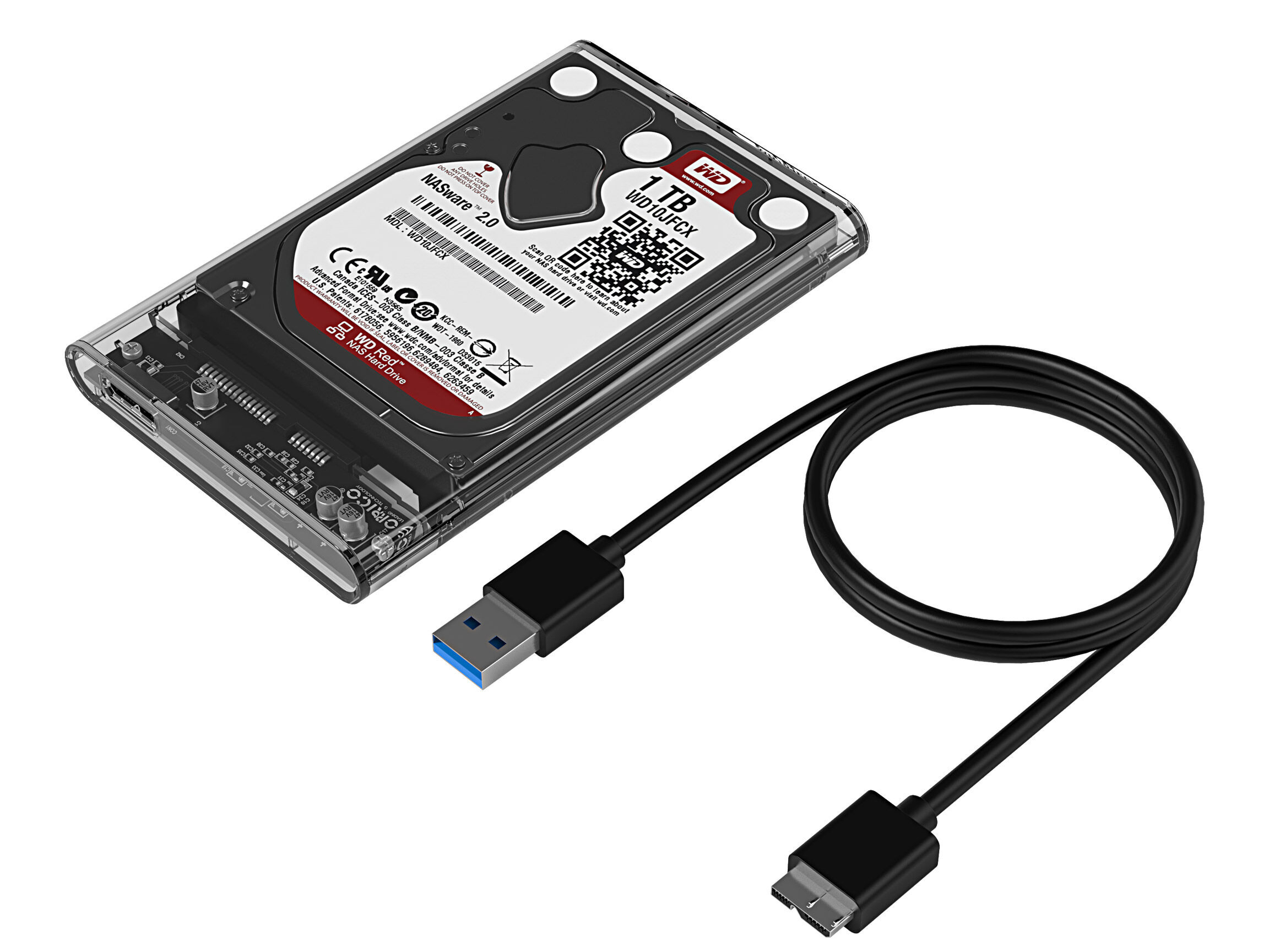 Câble adaptateur USB 3.0 type C vers SATA Serial HDD 2,5 - Adaptateur de  disque dur USB 2,5 - Alliage d'aluminium - Coque USB 3.0 - Câble SATA USB