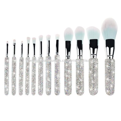 Pinceles de maquillaje de alta calidad, base sintética, correctores de  polvo, sombras de ojos, juego de brochas de maquillaje de diamante con  bolsa de