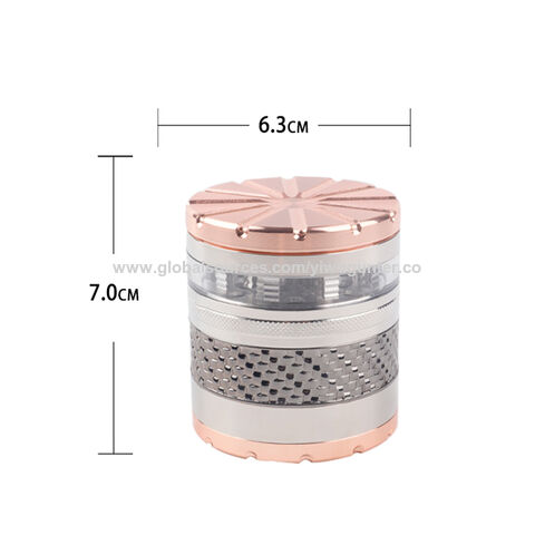 Herb Grinder, 4-piece Zinc Alloy Manual Grinder Sharp Teeth Preparing