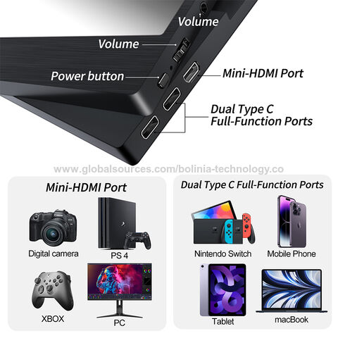 15.6 Inch ips 4k 60hz Portable Monitor HDR Freesync Dual Speaker Gaming  Display For Laptop PS5 Switch Screen