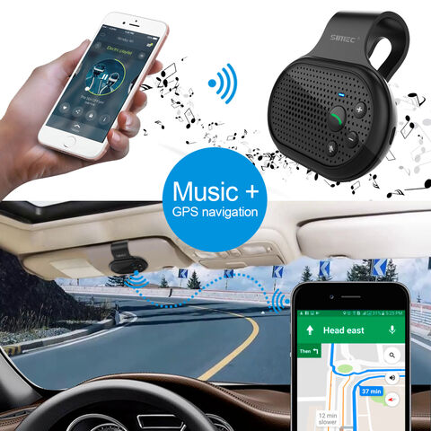SUNITEC Hands Free Bluetooth for Cell Phone Car Kit, AUTO Power ON  Bluetooth Phone Speaker for Car, Support Siri Voice Assistant Wireless  Bluetooth 5.0 Car Speaker with Visor Clip : : Electronics