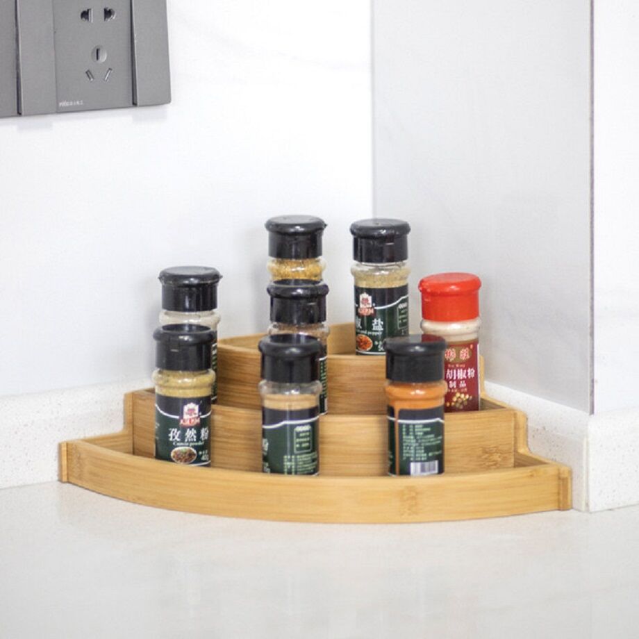 Kamenstein 12 Glass-Jar Wooden Crate Spice Rack, Spices and Jars Included