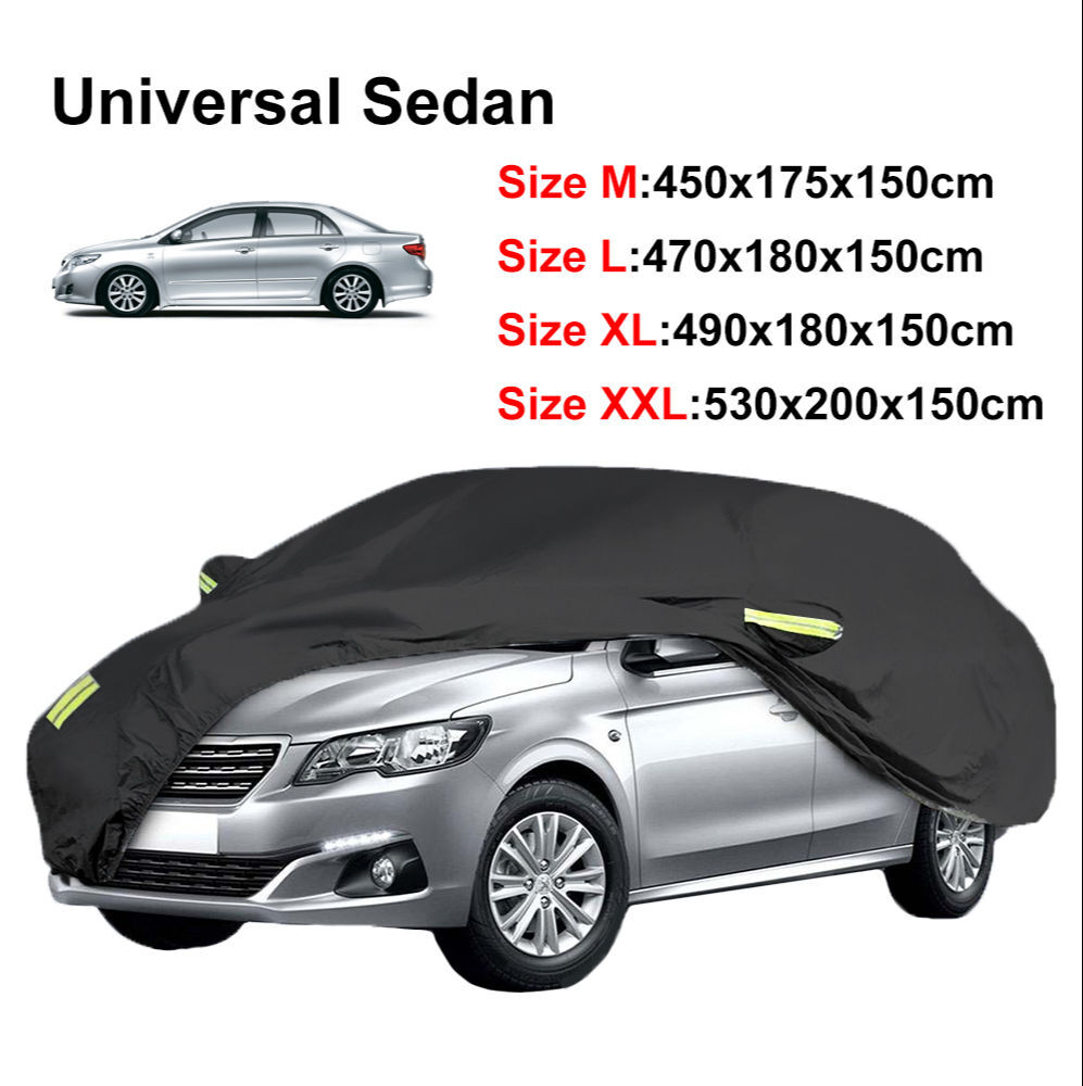 3XL Full Car Cover Waterproof Dust Outdoor UV Sun Protection For Sedan  Universal
