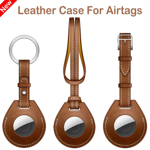 Wholesale Leather Case for Airtags as Accessories with Key Chain