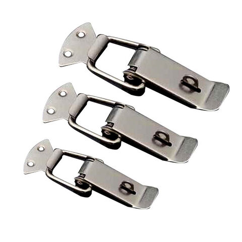 Metal Stainless Steel Concealed Toggle Latch Safety Catch Key Lock Hasp  Spring Loaded