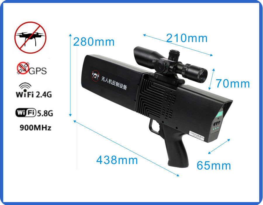 High Power Portable Drone Jammer Gun With Directional Antenna Anti Uav ...