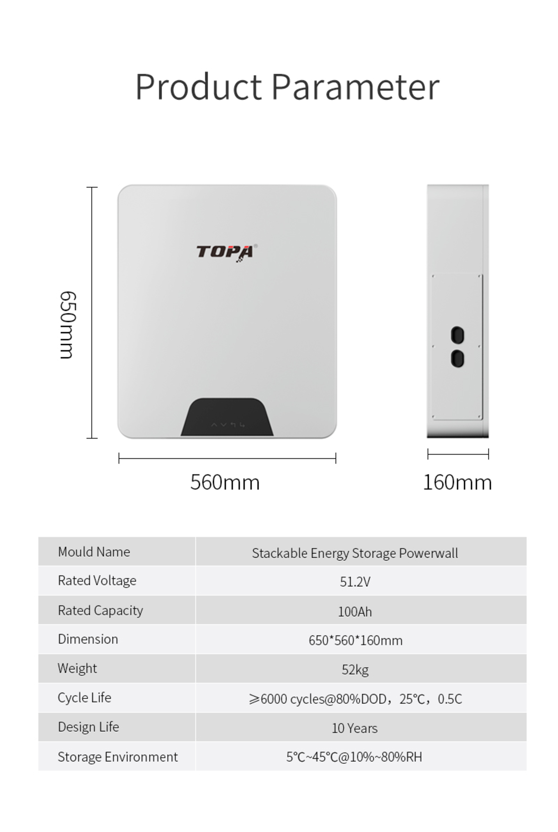 Buy Wholesale China Topa 5kwh Stackable Powerwall Solar Energy Storage ...