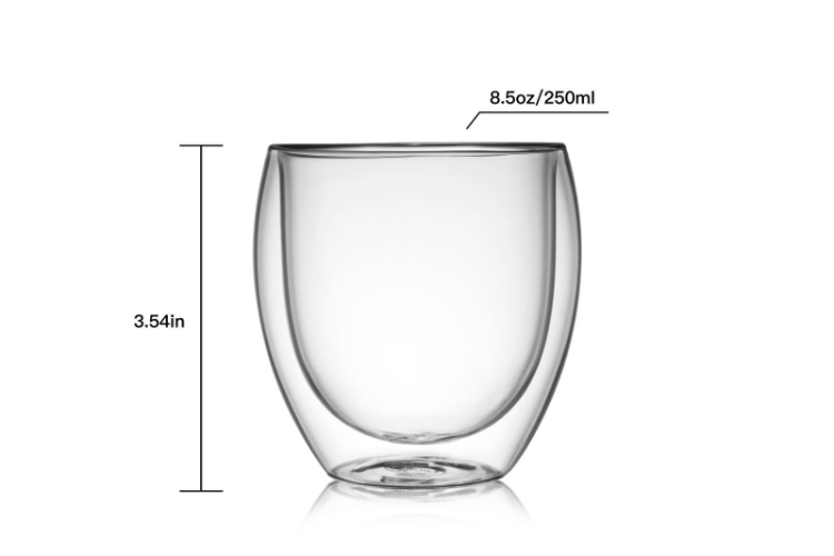 CNGLASS Double Wall Thermo Glass Cup 13.5 oz