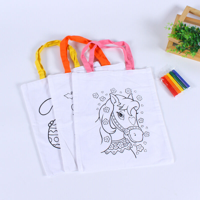Buy Wholesale China Children's Painted Canvas Bag Diy Logo Handpainted — free download