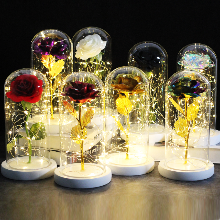 Buy Wholesale China Artificial Flowers Forever Rose In Led Glass Dome ...