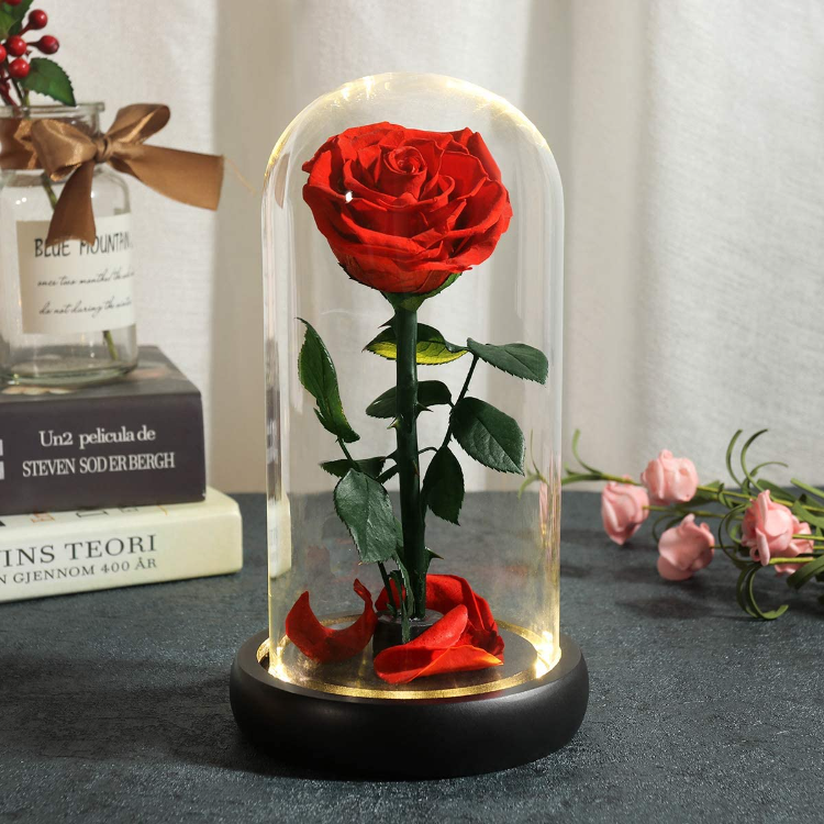 Buy Wholesale China Artificial Flowers Forever Rose In Led Glass Dome ...