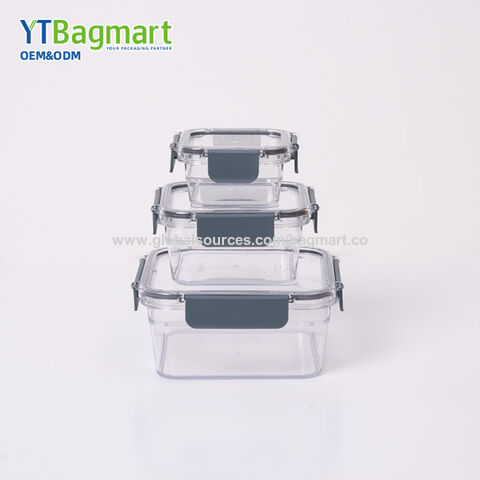 Conjunto de recipientes herméticos de plástico Tritan transparente para armazenamento de alimentos na cozinha, recipientes para preparação de refeições com tampas