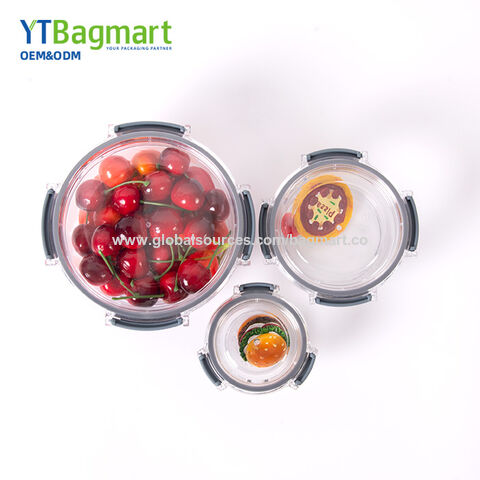 Conjunto de recipientes herméticos de plástico Tritan transparente para armazenamento de alimentos na cozinha, recipientes para preparação de refeições com tampas