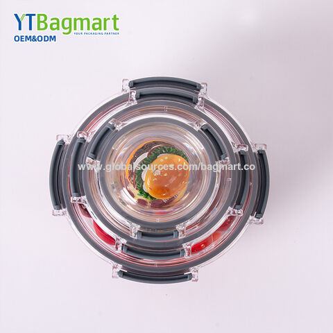 Conjunto de recipientes herméticos de plástico Tritan transparente para armazenamento de alimentos na cozinha, recipientes para preparação de refeições com tampas