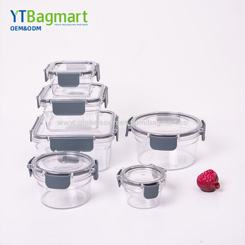 Conjunto de recipientes herméticos de plástico Tritan transparente para armazenamento de alimentos na cozinha, recipientes para preparação de refeições com tampas