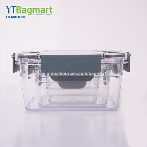 Conjunto de recipientes herméticos de plástico Tritan transparente para armazenamento de alimentos na cozinha, recipientes para preparação de refeições com tampas