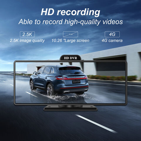2.5K Car DVR Wireless 10.26'' Dash Camera Carplay & Android Auto Touch  Screen FM