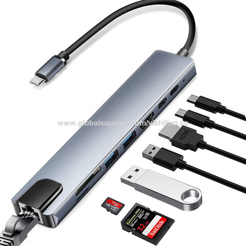 Adaptateur USB 4-en-1, type-c vers double HDMI, station d'accueil USB3.1  Séparateur