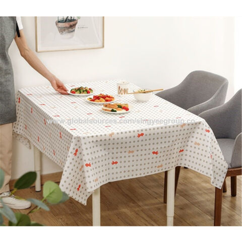 Ins Table Mat Korean Plant Series Table Mat Cotton Linen Waterproof Cover  Cloth Pad Placemat Heat Insulation Pad