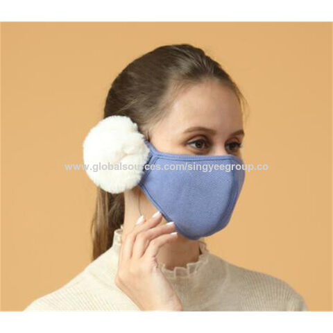 Thermische Maske Herbst Winter Baumwoll-Gesichtsmaske winddichte Stereo-Kälte-Schutz-Ohrenmaske Zwei-in-Eins-Maske