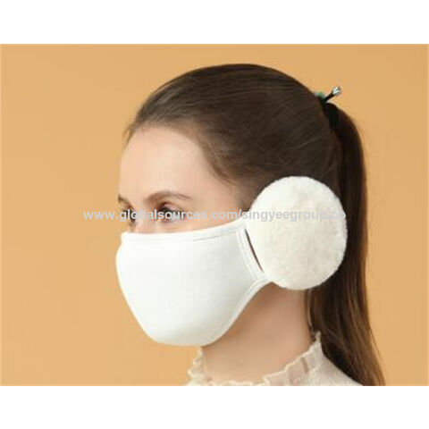 Thermische Maske Herbst Winter Baumwoll-Gesichtsmaske winddichte Stereo-Kälte-Schutz-Ohrenmaske Zwei-in-Eins-Maske