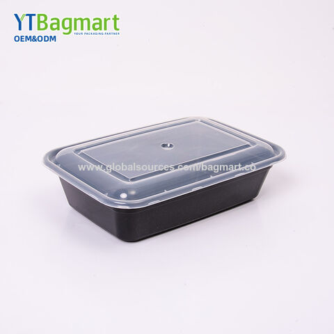 Recipiente de Plástico PP para Comida para Levar com Tampa, Marmita Descartável para Preparação de Refeições, Embalagens de Plástico para Comida para Levar
