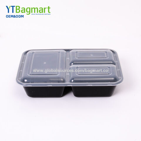 Recipiente de Plástico PP para Comida para Levar com Tampa, Marmita Descartável para Preparação de Refeições, Embalagens de Plástico para Comida para Levar