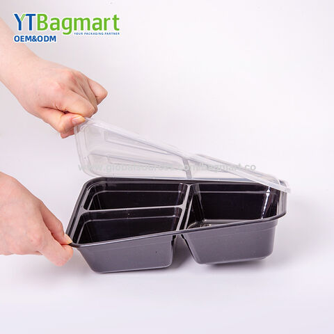 Recipiente de Plástico PP para Comida para Levar com Tampa, Marmita Descartável para Preparação de Refeições, Embalagens de Plástico para Comida para Levar
