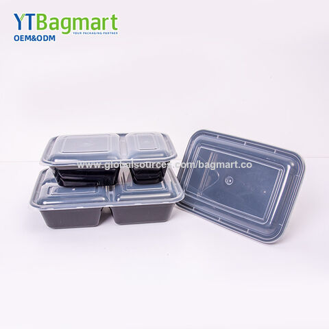 Recipiente de Plástico PP para Comida para Levar com Tampa, Marmita Descartável para Preparação de Refeições, Embalagens de Plástico para Comida para Levar