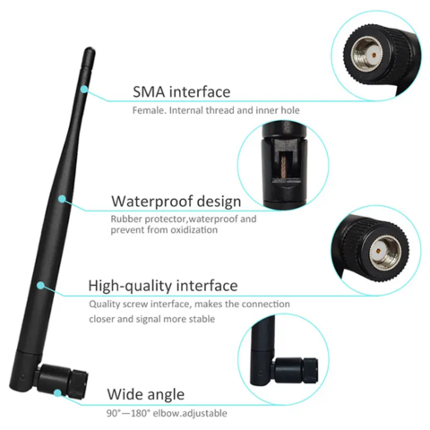 Antenne WiFi 2.4G / 5.8G Dual Magnetic Antenna RP-SMA Adapter 3m Cable for  WiFi