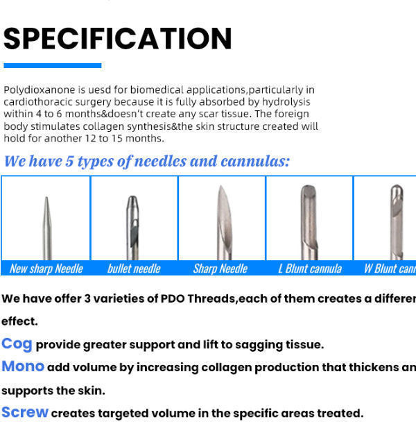 Buy Wholesale China Double Needle 20g*290mm Smooth Pdo Threading For