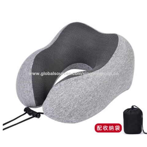 Oreiller de voyage en forme de U, oreiller cervical en mousse à mémoire de forme respirante pour avion, oreiller de sieste