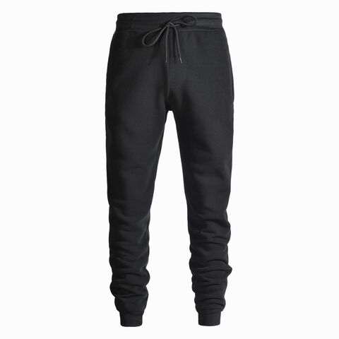 China Wholesale 90% polyester 10% spandex Dry fit black mens plain sports sweat  pants factory and manufacturers