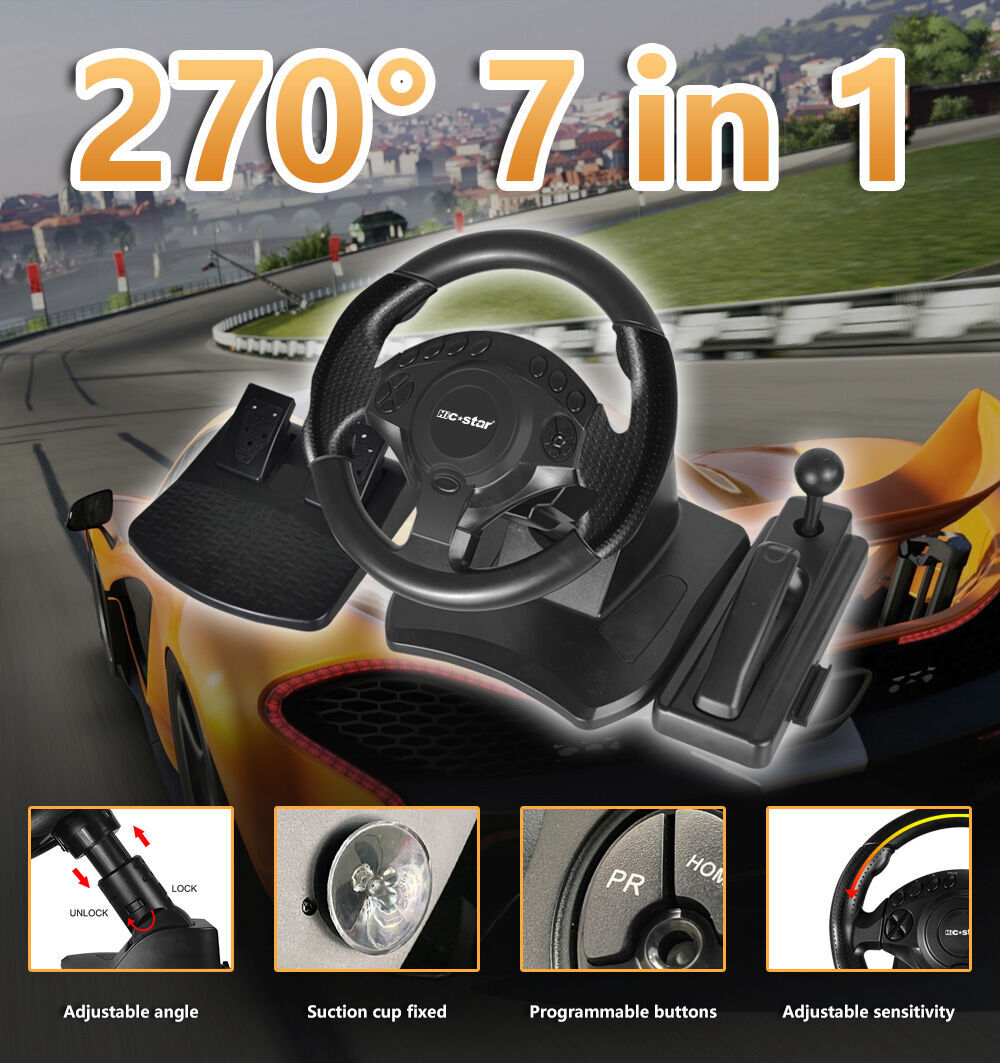 High Vibration Feedback 270 Degree Rotation Computer Racing Game ...