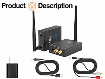 thumbnail interactive-video image 1 of PROZOR 2.4GHz Wireless Audio Transmitter & Receiver - Optical/Coaxial/3.5mm Input 1 of 6