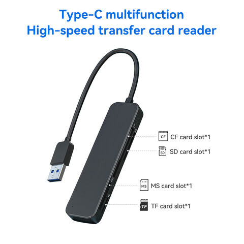 Lecteur de carte mémoire haute vitesse USB-C 3.0 5 Gbps 4 en 1 SD