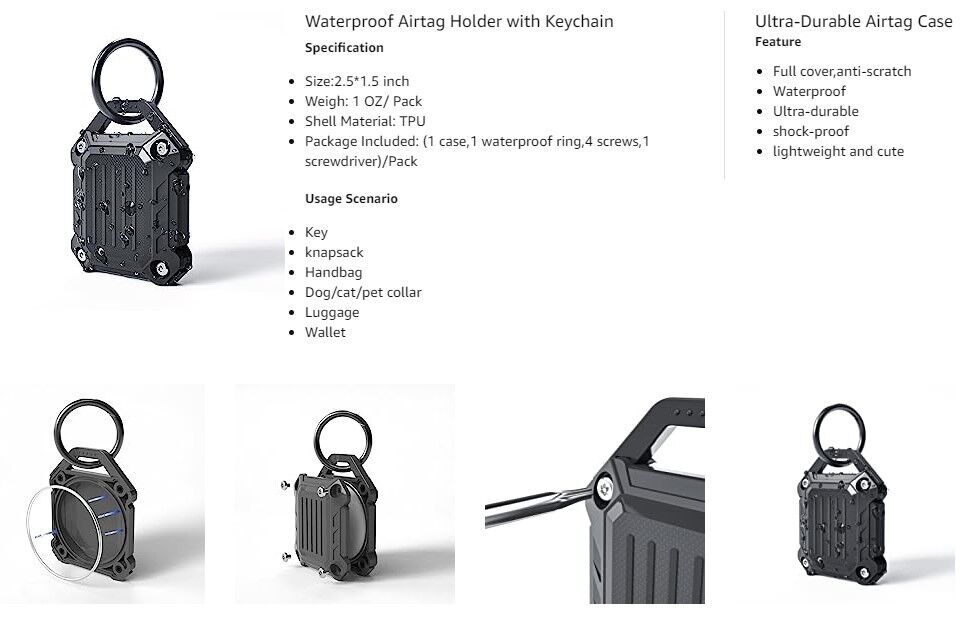 Porte-clés étanche pour Airtag, étui à vis, couvercle complet, compatible  avec Apple AirTag Tracker, protection anti-perte - AliExpress