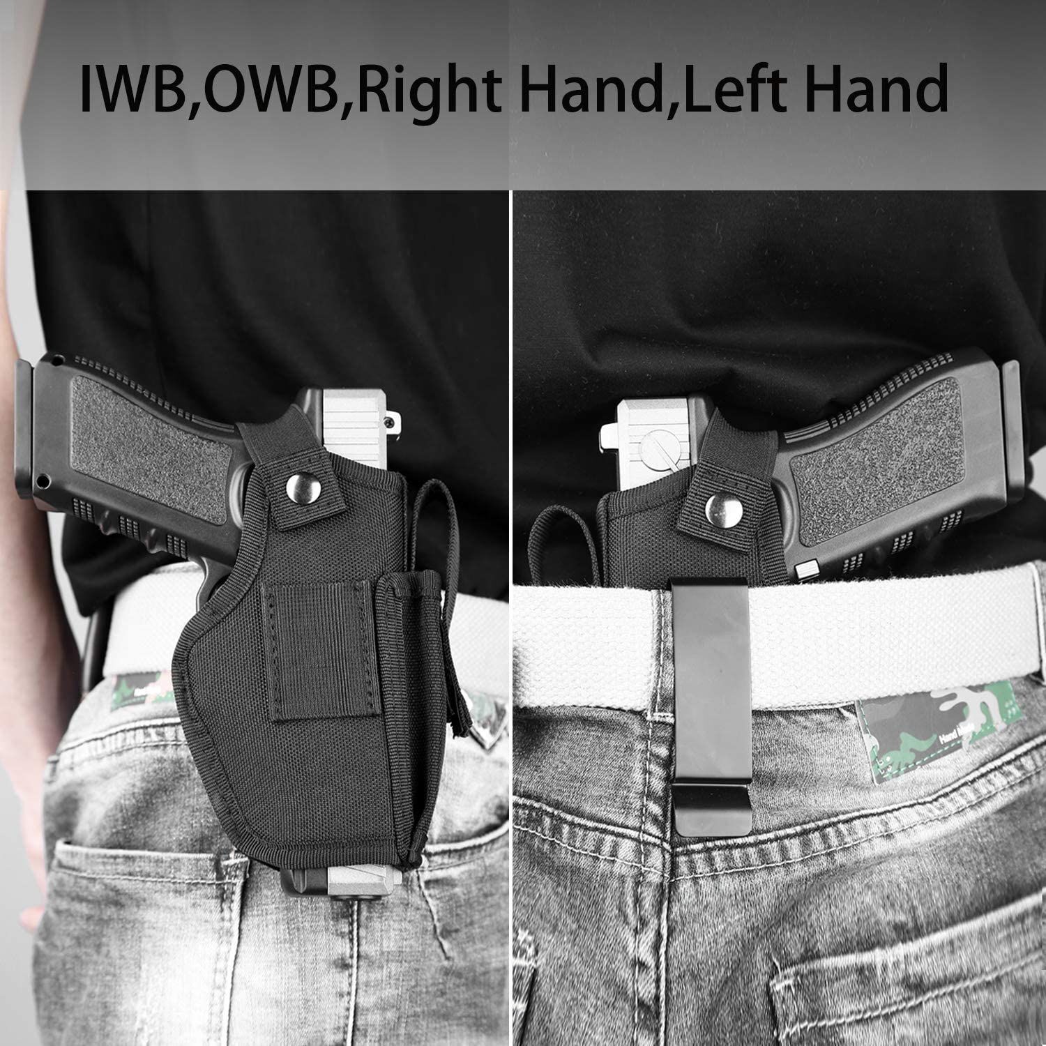 ProCase Étui universel IWB pour le transport dissimulé, à l'intérieur de la  ceinture pour pistolet, arme de poing - Droitier : : Sports et  Plein air