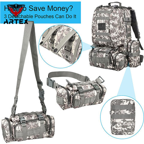 Compre Mochila Táctica Multifuncional Artex Con Cremallera Para Hombre,  Mochila Militar De 60l, Paquete De Asalto Grande, Desmontable Molle Ba y  Mochila de China por 18.2 USD