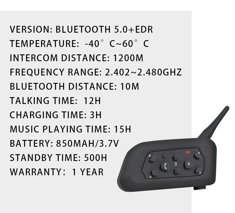 V6-1200m Gps Fm Radio Waterproof Motorcycle Bluetooth Helmet Headset ...