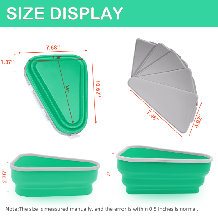 Triangular Pizza Storage Container Expandable Reusable Silicone Pizza Box -  China Silicone Pizza Box, Silicone Food Box