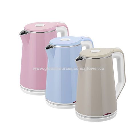 Retro 1.7-Liter Stainless Steel Electric Water Kettle with Strix  Thermostat, Pink