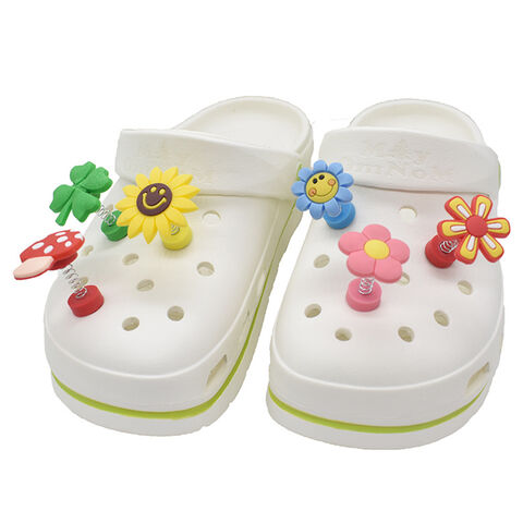 Flower Shoes Charms For Girls & Women, Shoe Charms For Croc Bling Shoe  Decoration With Chains For Clog Sandals Kawaii Shoe Accessories