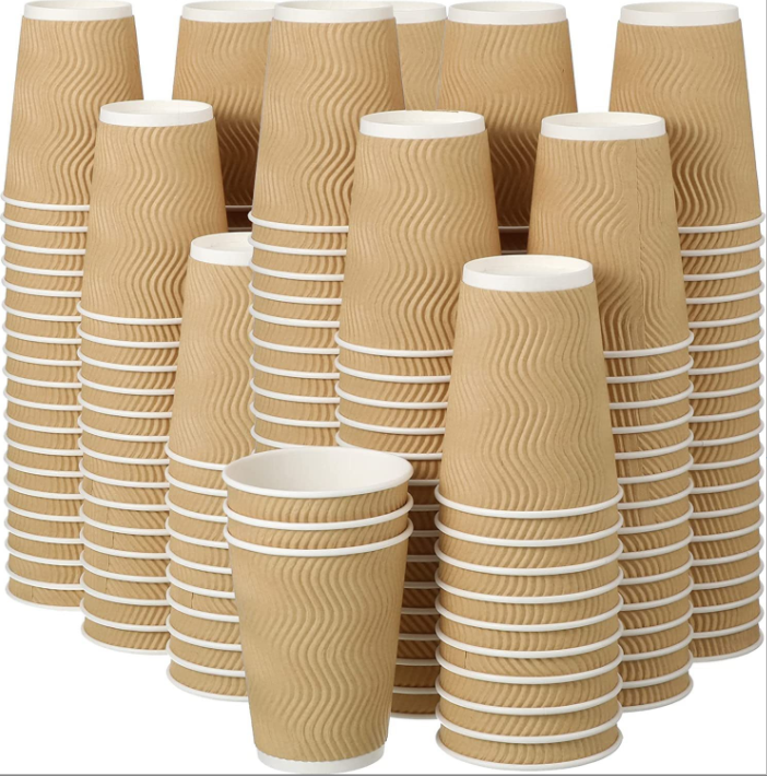 Buy Wholesale China Ripple Paper Cups For Coffee & Tea Recyclable Insulated Disposable Togo